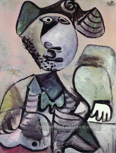 Man assis accoud Mousquetaire 1972 cubisme Pablo Picasso Peintures à l'huile